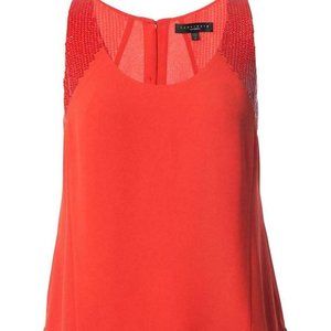 NWT Sanctuary Button-Up Red Orange Blouse Top